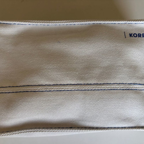 Korres beauty case new, empty, white and blue