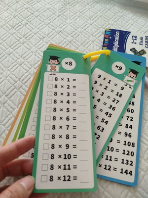 Multiplication Table Learning Cards new, plastic with markers