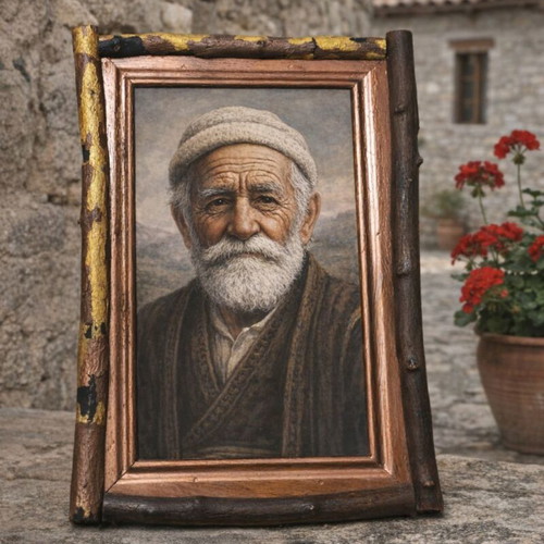 Handmade photo frame new with plane tree branches