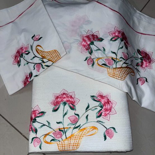 Vintage bedding set new with piqué blanket and cotton sheet