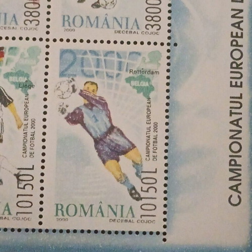 Romania Feuillet souvenir new, 2000 European football championship