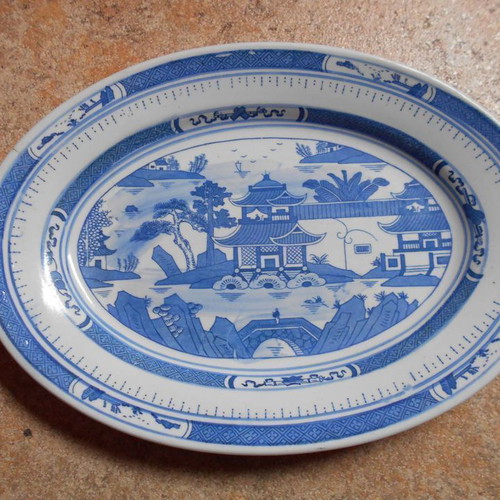 Oval serving platter old used for serving and decoration