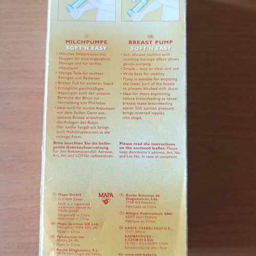 NUK Soft 'N Easy Manual Breast Pump 90ml like new