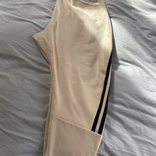 Adidas Mens Future Icons Premium O-Shaped Velour Pants new, size 2XL, beige