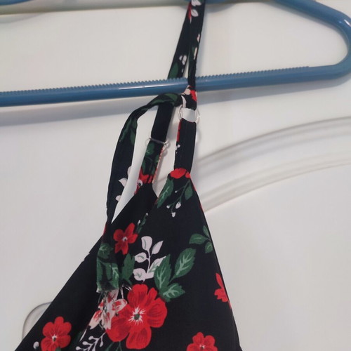 Floral jumpsuit one size used with zipper and strap repair needed
