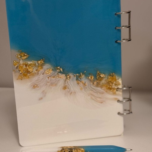 Notebook made of liquid glass handmade
