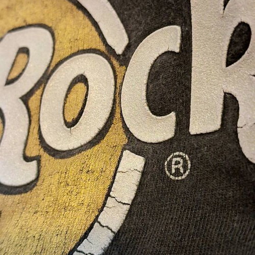 Hard Rock Cafe women's blouse S like new, black and yellow