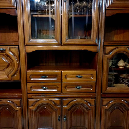Living room unit like new, solid oak wood, 3 pieces