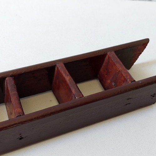 Handmade wooden miniature ladder used, 39 cm