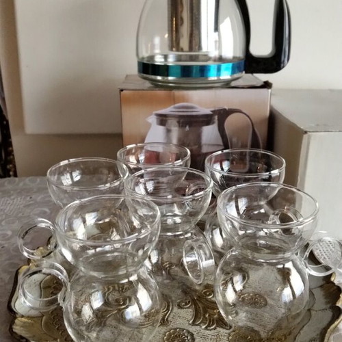 Tea set with Byzantine plate new, in its box