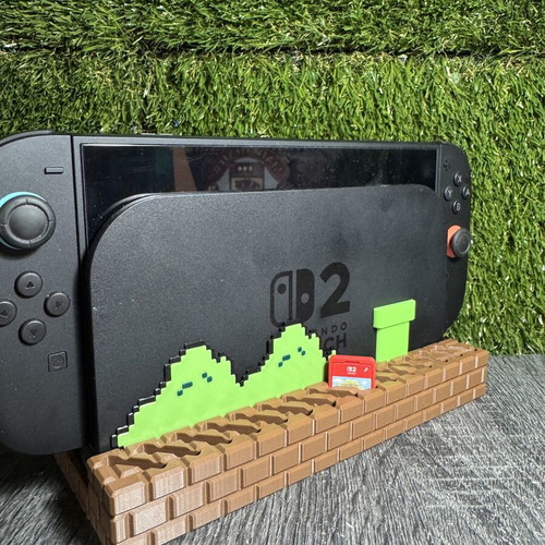 Nintendo Switch 2 Dock Base with Super Mario Design and 12 Cartridge Holders made to order