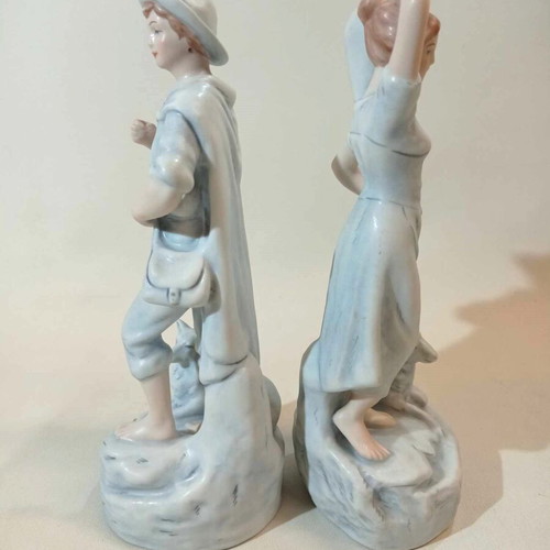 Pair of prewar Royal Dux porcelain figurines used