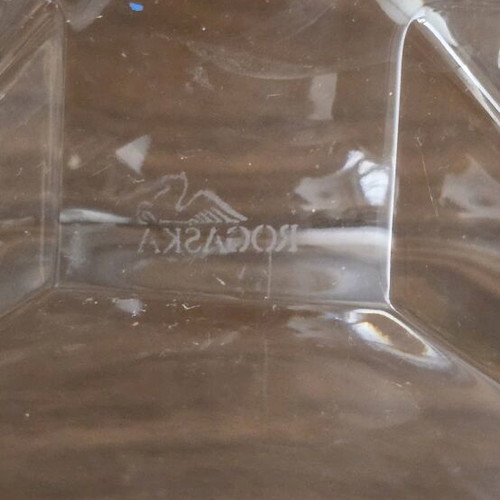 Rogaska crystal bowl modern geometric design like new