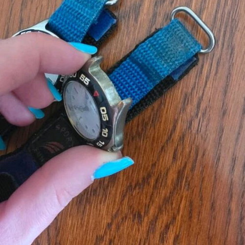 Sagem watches used, set of 2, vintage style with fabric strap