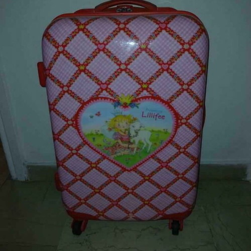 Pink suitcase like new with 4 wheels, children's princess design