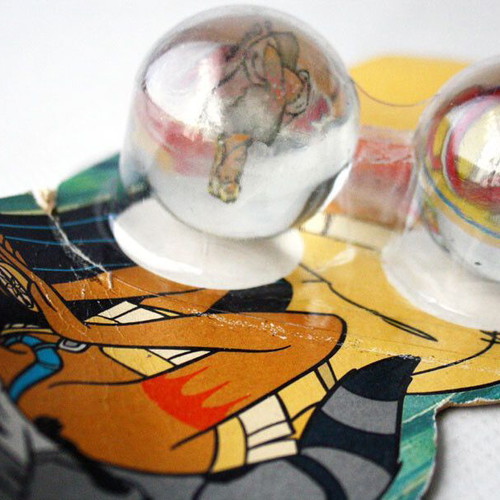 Vintage 90's Pocahontas John Smith Glass Marbles Meeko Icolo France new