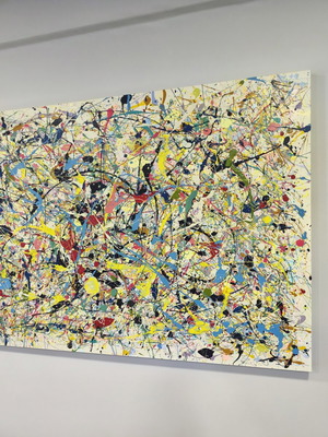 XXL original abstract painting like new, 100x150 cm
