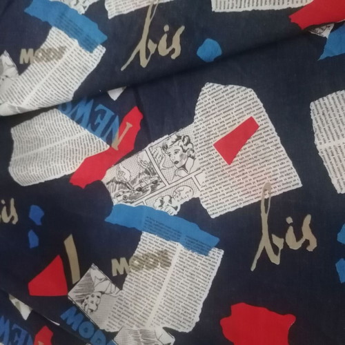 Pop-Art dress inspired by 60s, like new, colorful blue cotton