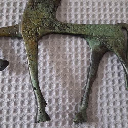 Bronze horse geometric period museum replica 22cm like new