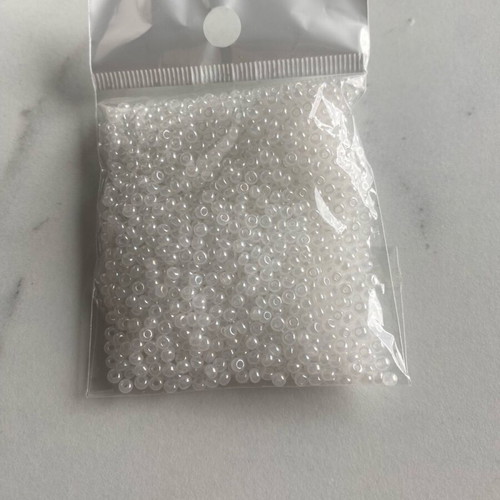 Seed beads transparent iridescent 2mm new