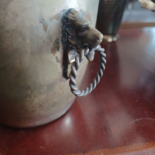 Antique brass ice bucket used