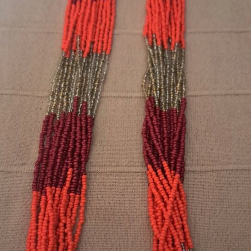 Long necklaces with multicolored beads like new, set of 2