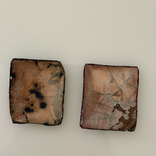 Russian enamel used, set of 2, 5x4 cm