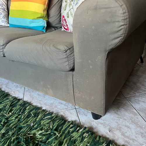 IKEA Fothult vintage three-seater sofa used, khaki