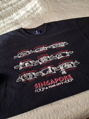 T shirt souvenir from Singapore used, black XL