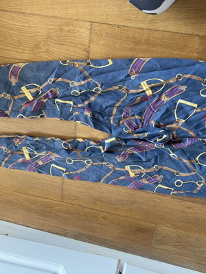 Ralph Lauren leggings size S used, blue with brown gold equestrian print