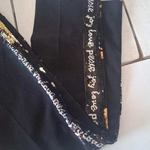 Access black sequin love logo pants Large 46 European