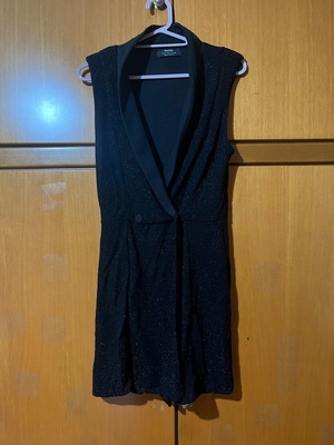 Black Bershka playsuit like new, size S with subtle shimmer
