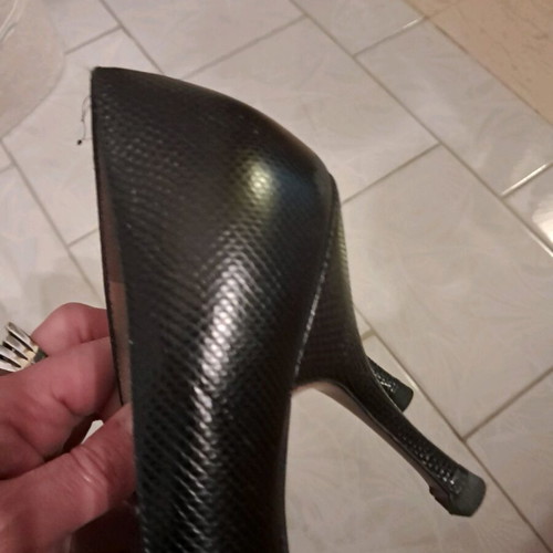 Kalogiropou leather peep toe pumps like new, size 37.5