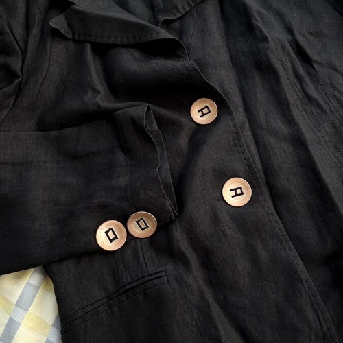 Fidele women's linen jacket medium black like new