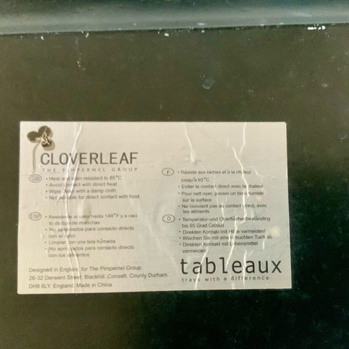 Cloverleaf serving tray used, rectangular gold