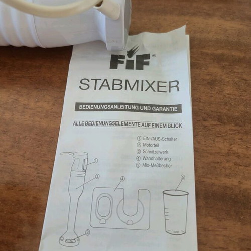 FiF Stabmixer Hand Blender like new with accessories for smoothies