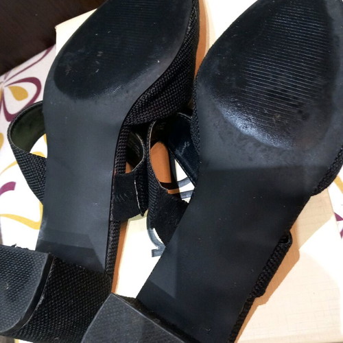 Evans black mule used, size 41.5, chunky heel