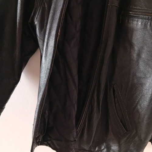 Leather vintage men's jacket XL used, black