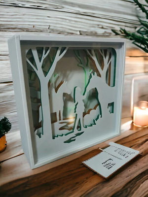 Horse and Rider 3D Shadow Box new with LED lighting