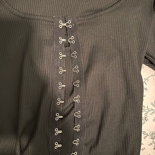 Goth black blouse Medium like new with metal clips