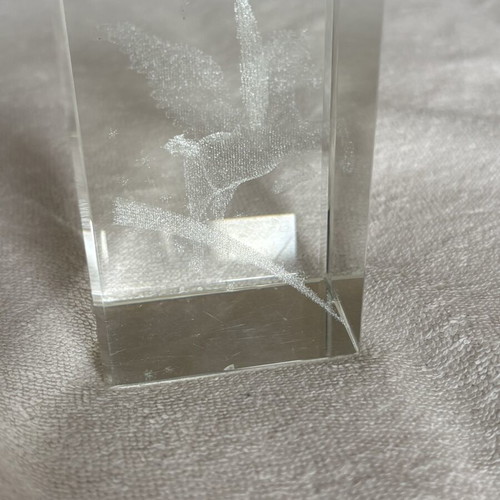 Crystal cube decorative paperweight with 3D laser engraving