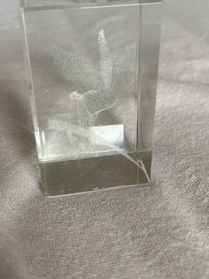 Crystal cube decorative paperweight with 3D laser engraving