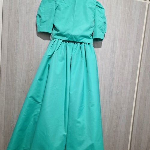 Peter Ellis England Victorian Bardot Evening Gown Dress with Blazer size S like new