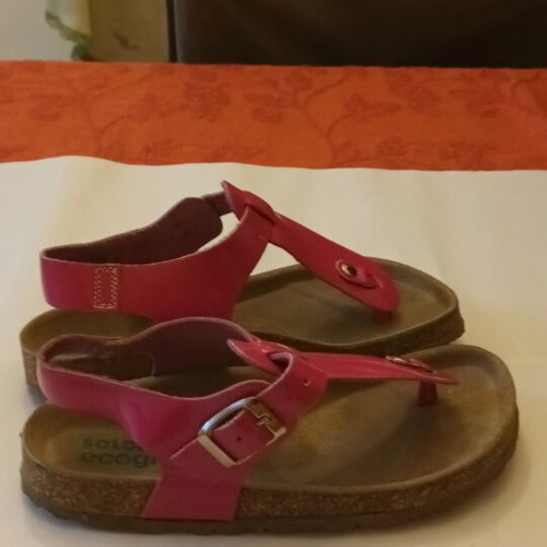 Girls' leather sandals like new, size 34, pink