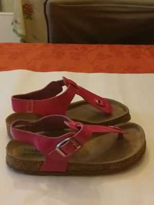 Girls' leather sandals like new, size 34, pink