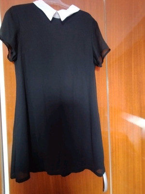 Black dress with white collar size M like new