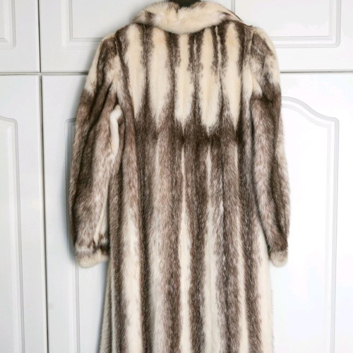 Mink fur coat white-brown used size Medium
