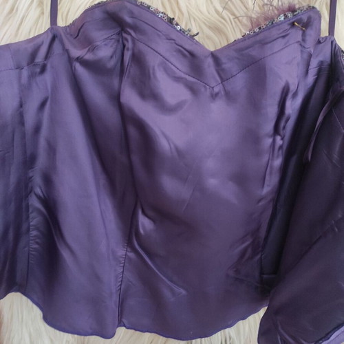 Purple high fashion corset-bustier new from muslin and lace