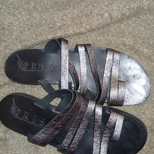 Handmade leather sandals IRIS like new, size 41, black