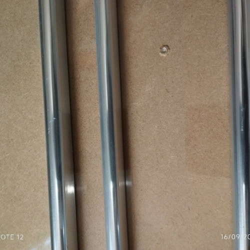 Set of three plastic frames used, gray metallic color